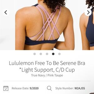 lululemon athletica Strappy Sports Bra - Navy and Pink